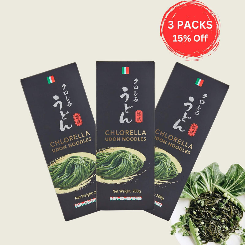 Chlorella Udon Noodles - 3 Pack Bundle (15% Saving)